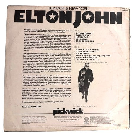 Elton John- London & New York, 1978, VG+/VG+ (UK Import, Reissue)