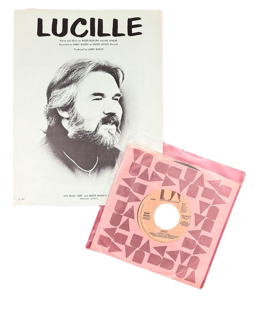 Kenny Rogers- Lucille Sheet Music & 7" Vinyl Single, 1976, VG+/VG+