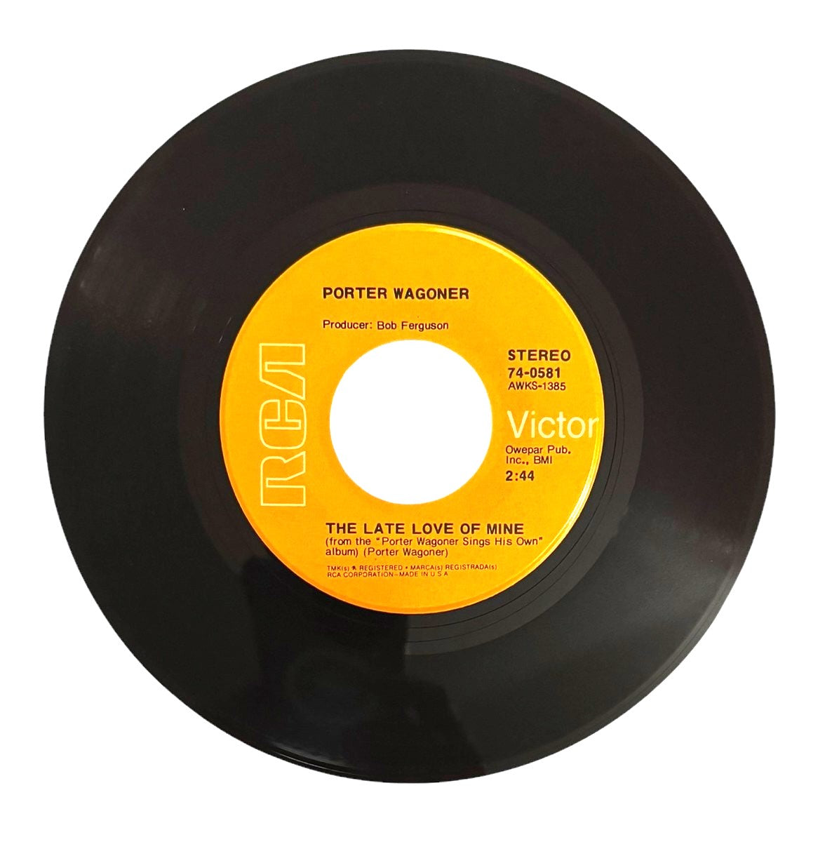 Porter Wagoner- The Rubber Room/The Late Love Of Mine, 1971, VG+