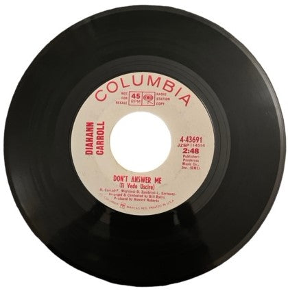 Diahann Carroll- Don't Answer Me (Ti Vedo Uscire)/Goin' Out Of My Head, 1966, VG+