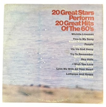Various Artists- 20 Great Stars Perform 20 Great Hits Of The 60's, 1970, VG+/VG+ (2 Records)