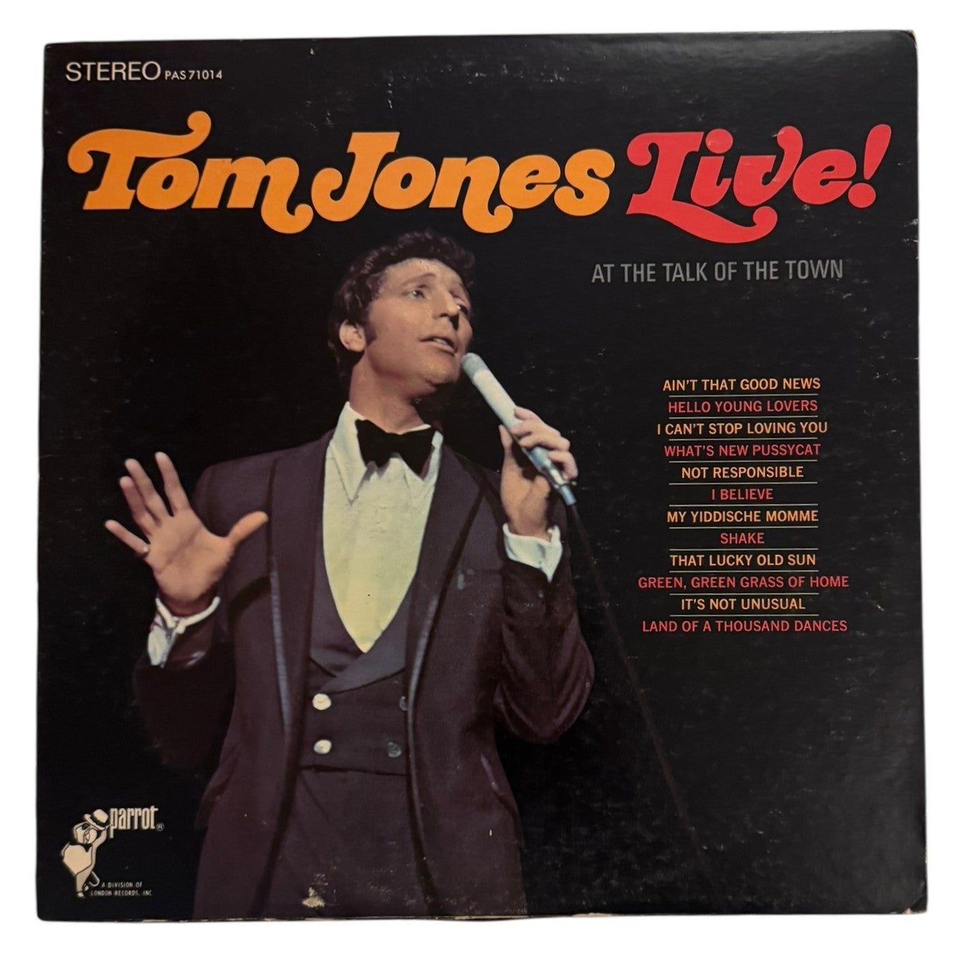 Tom Jones- Tom Jones Live! At The Talk Of The Town, 1967, VG+/VG+