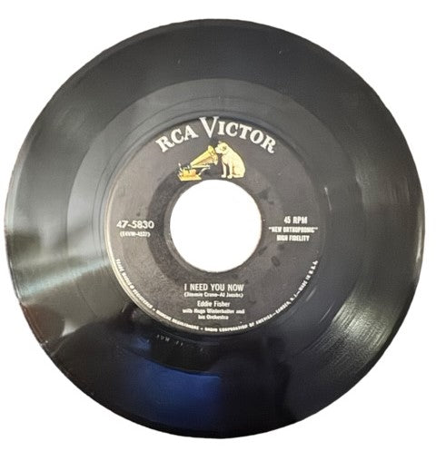 Eddie Fisher- I Need You Now/Heaven Was Never Like This, 1954, VG+/VG+ (Picture Sleeve)