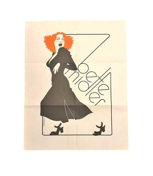 Original Bette Midler Album Art Poster by Richard Amsel, 1973, Pristine