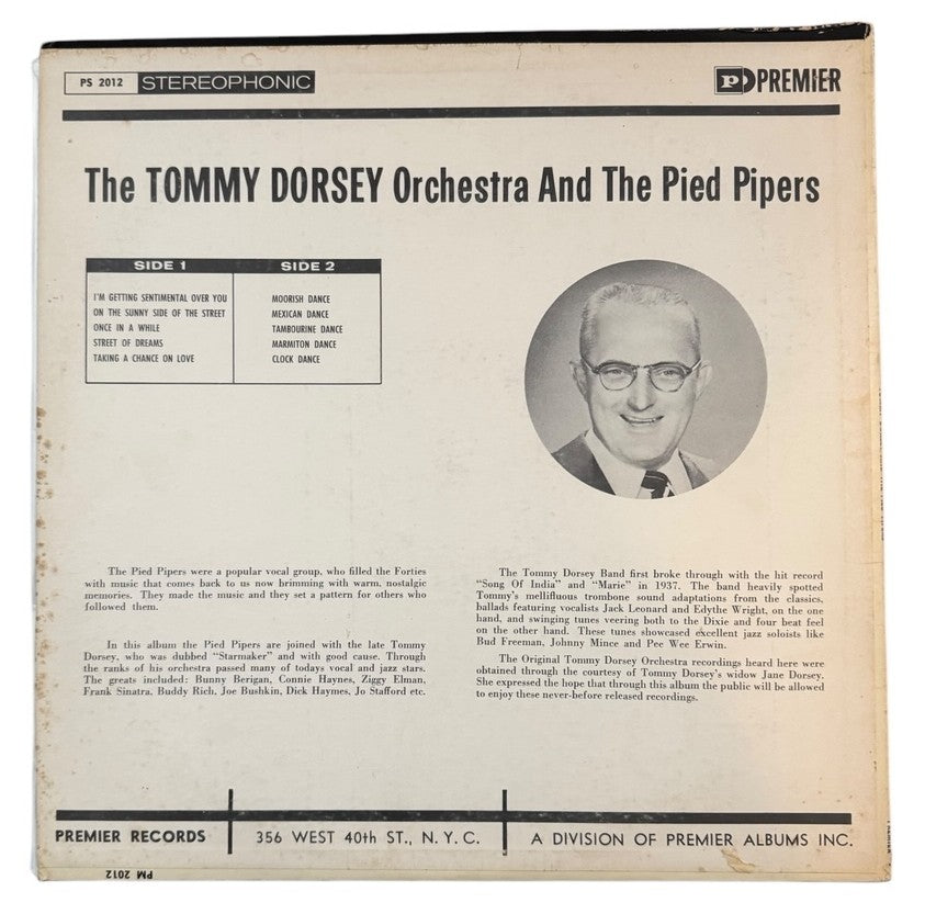 Tommy Dorsey & His Orchestra And The Pied Pipers- Tommy Dorsey & His Orchestra And The Pied Pipers, 1963, VG/VG+,