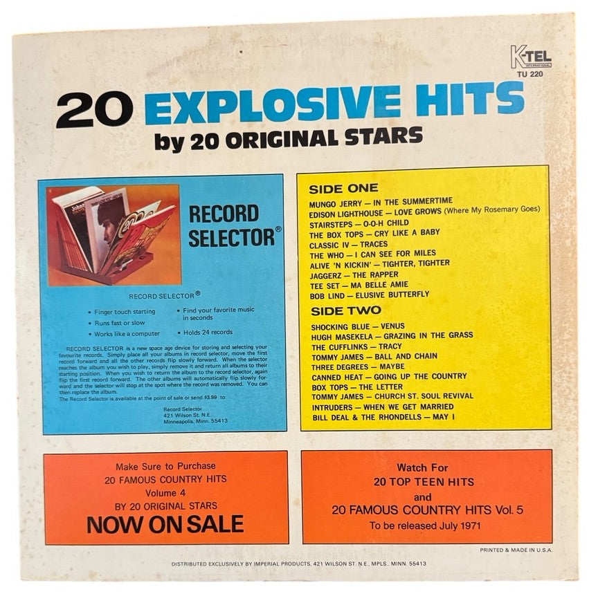 Various Artists- 20 Explosive Hits, 1971, VG+/VG+