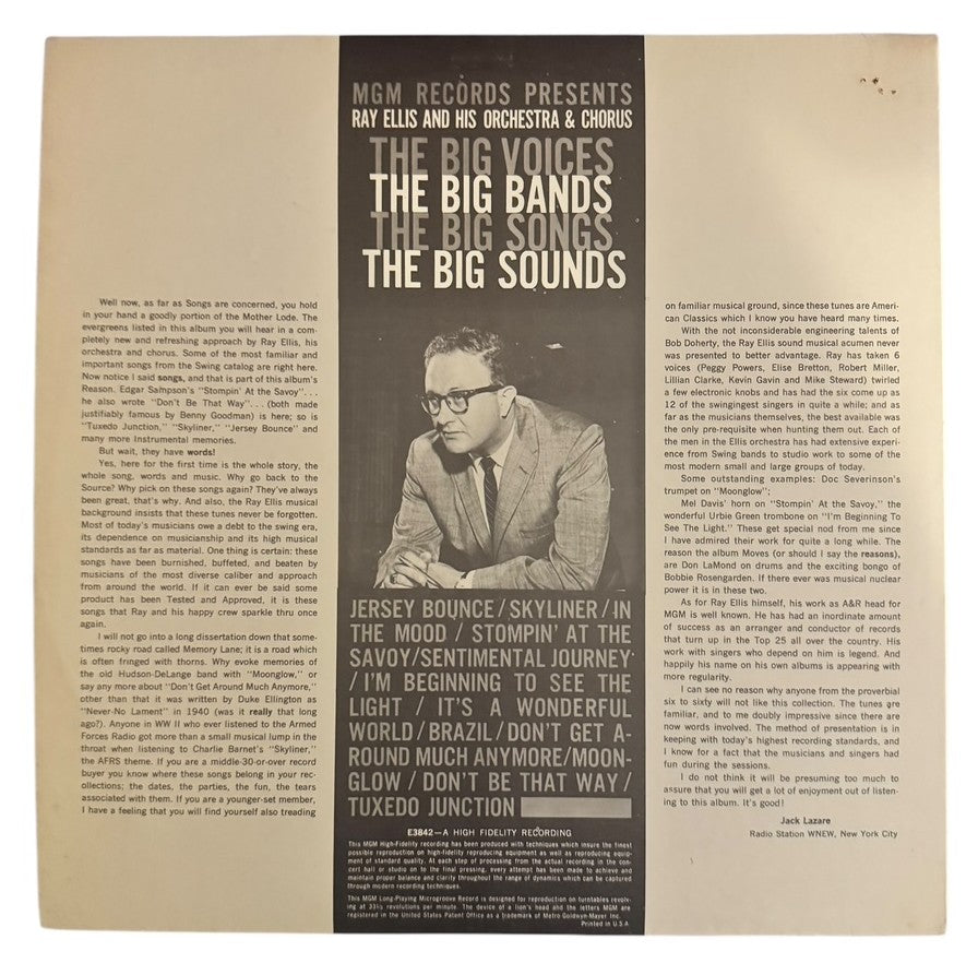 The Ray Ellis Orchestra & Chorus- The Big Voices, The Big Bands, The Big Songs, The Big Sounds, 1960, VG+/VG+