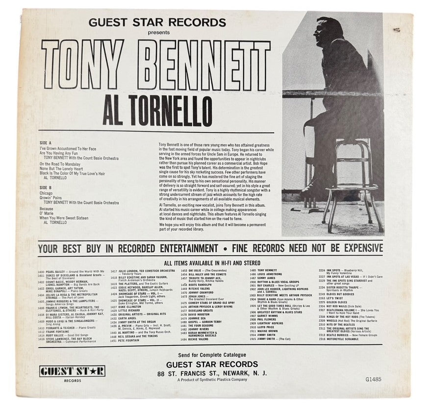 Tony Bennett, Al Tornello- I've Grown Accustomed To Her Face, 1961, VG+/VG+