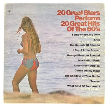 Various Artists- 20 Great Stars Perform 20 Great Hits Of The 60's, 1970, VG+/VG+ (2 Records)