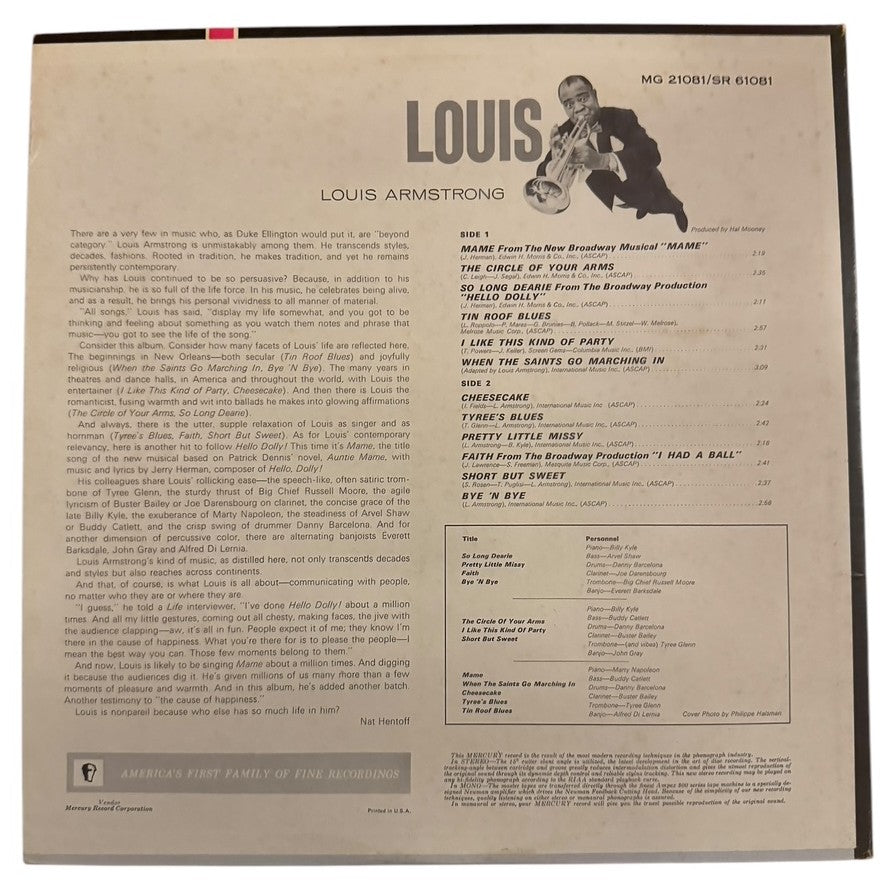 Louis Armstrong- Louis, 1966, VG+/VG+