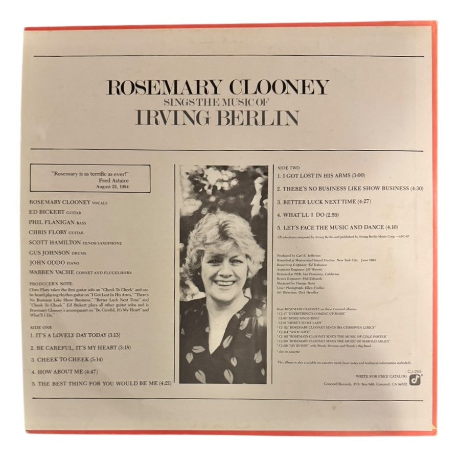 Rosemary Clooney- Rosemary Clooney Sings The Music Of Irving Berlin, 1984, VG+/VG+