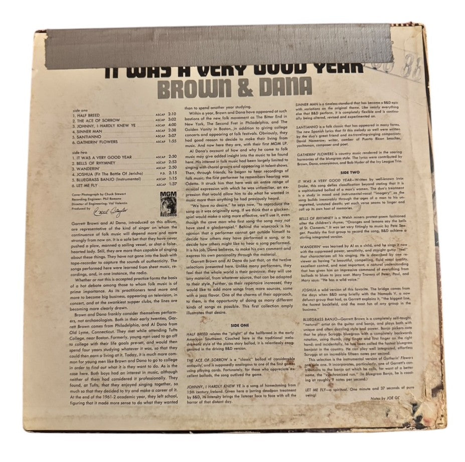 Brown & Dana- It Was A Very Good Year, 1963, VG+/VG