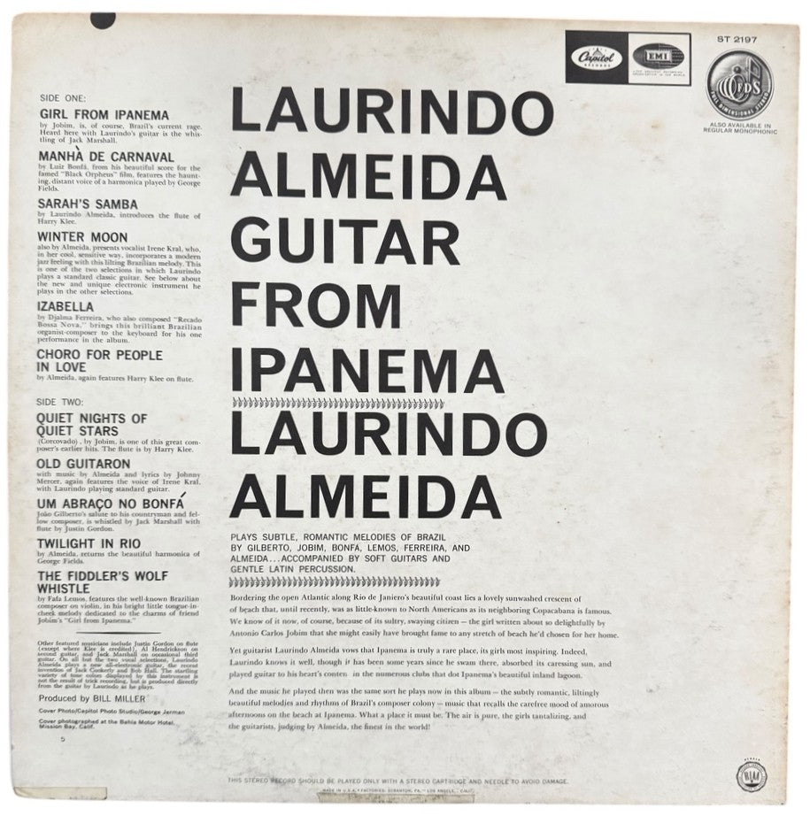 Laurindo Almeida- Guitar From Ipanema, 1964, VG+/VG+