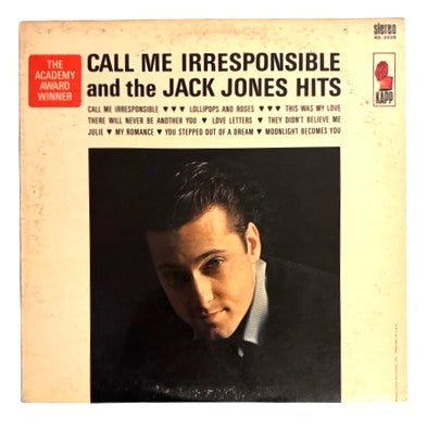 Jack Jones- Call Me Irresponsible and the Jack Jones Hits, 1963, VG+/VG+