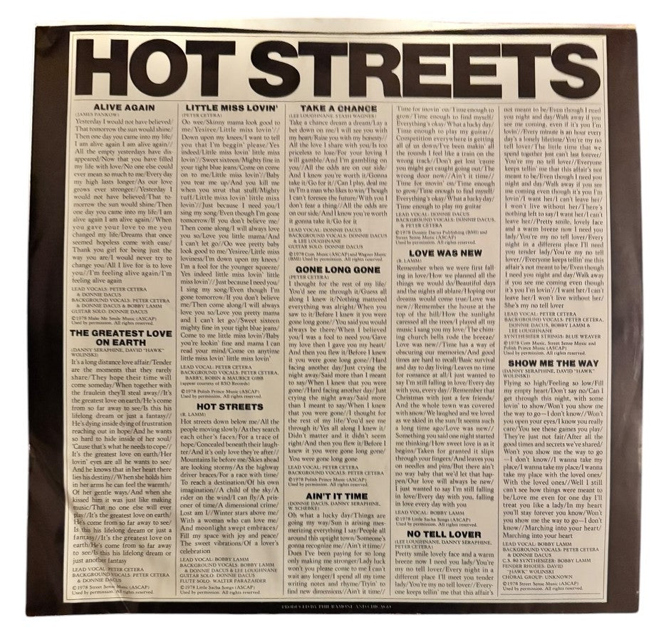 Chicago- Hot Streets, 1978, VG+/VG+