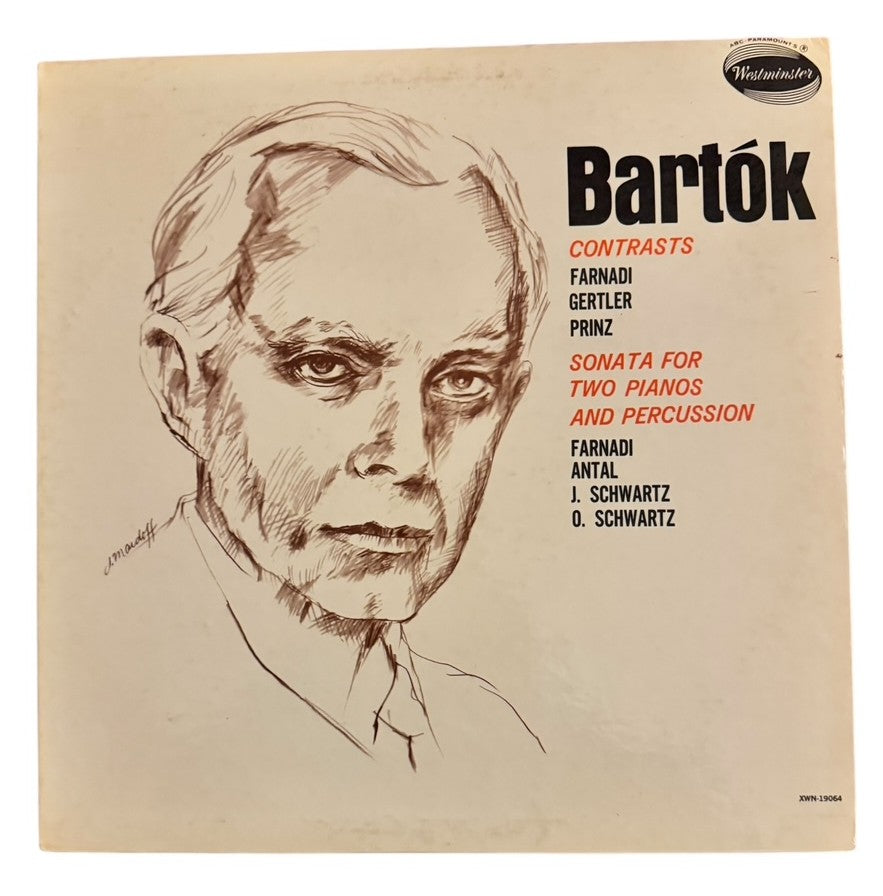 Bartok, Farnadi, Gertler, Prinz- Contrasts/Sonata For Two Pianos And Percussion, 1964, VG+/VG+