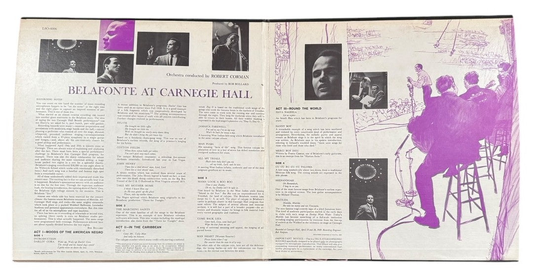 Harry Belafonte- Belafonte At Carnegie Hall: The Complete Concert, 1959, VG+/VG+ (2 Records)